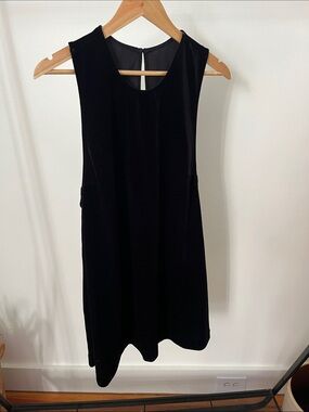 American Apparel Black Velvet Mini Dress - Large - A-line shift dress